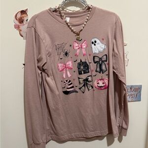 Bella Canvas Pink Graphic Long Sleeve Tee